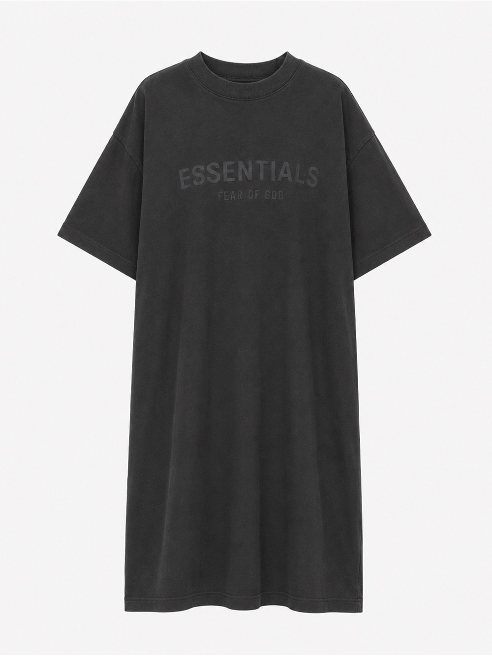 Essentials Fear of God Mock Neck Oversized T-Shirt Dress in Charcoal - Size XS